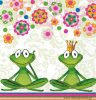 Dekorszalvéta - Yoga Frogs